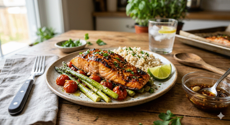 Baked Honey Garlic Salmon 🍯🐟: Easy, Healthy, and Ready in 15 Minutes